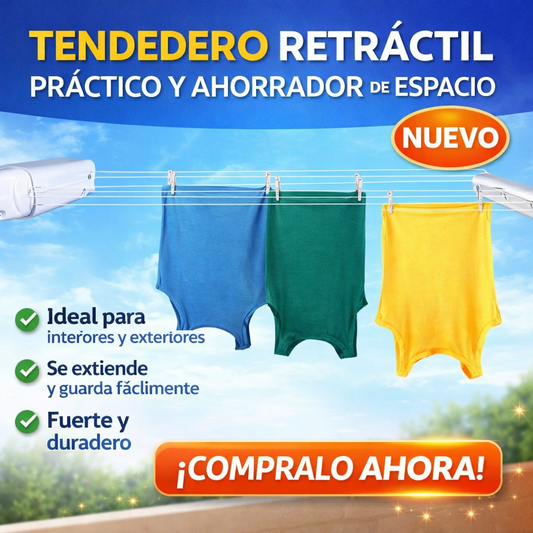 Tendedero retráctil, de fácil instalación