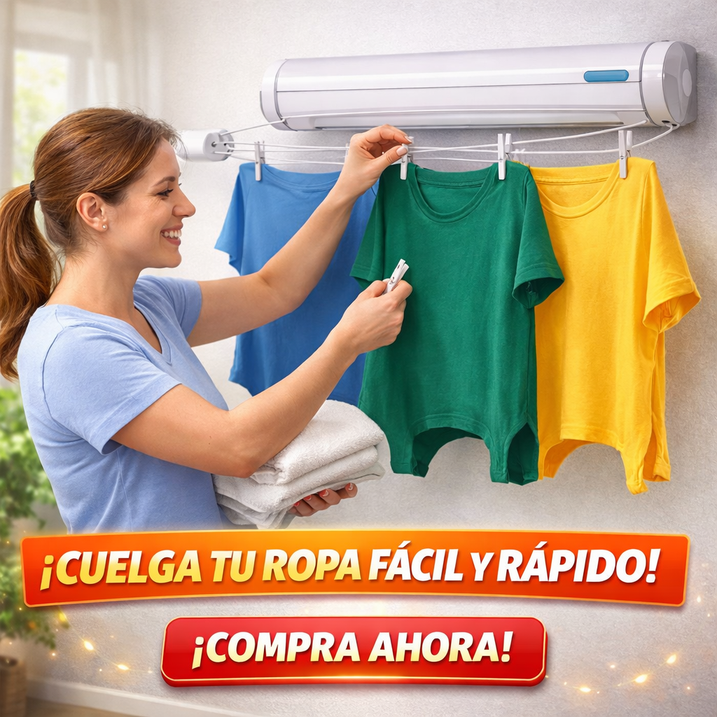 Tendedero retráctil, de fácil instalación